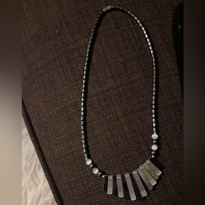 Elegant Silver and Black hemetite Necklace